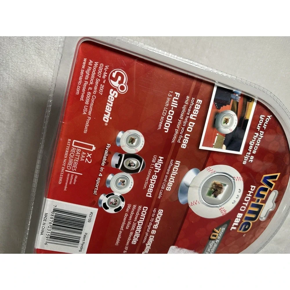 Senario Vu-Me Photo Ball LCD Digital Photo Frame Baseball 1.5